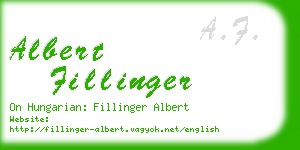 albert fillinger business card